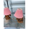 Image 1 : Ceramic Horse Head Table Lamps with Pink Shades