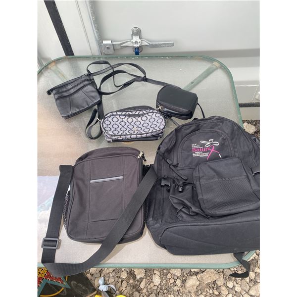 5 Bags and Purses, Black and Patterned