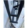 Image 8 : Lot: Black Wooden Shelf, Brass Magazine Rack, Frames, Painting