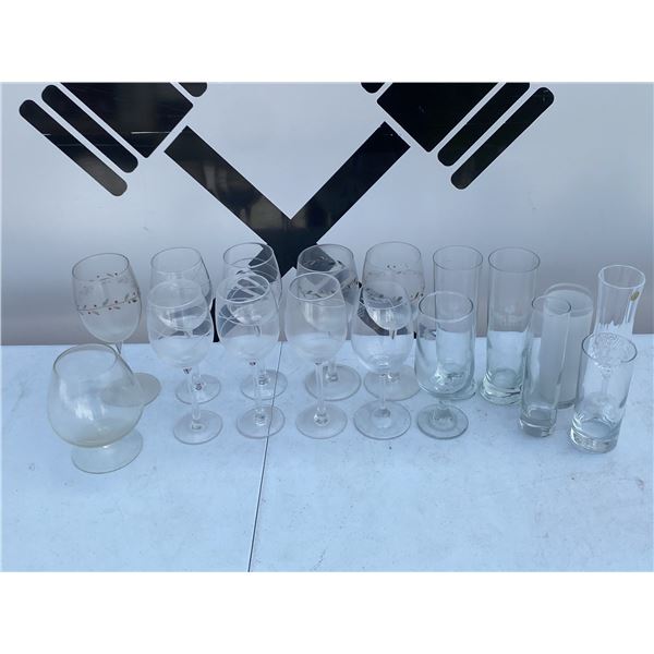 Glassware Lot With Cristal d'Arques, Wine, and Beer Glasses