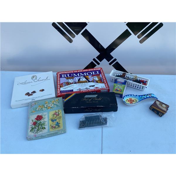 Board Games, Poker Set, Ceramic Spoon Rest and Trinket Box Lot