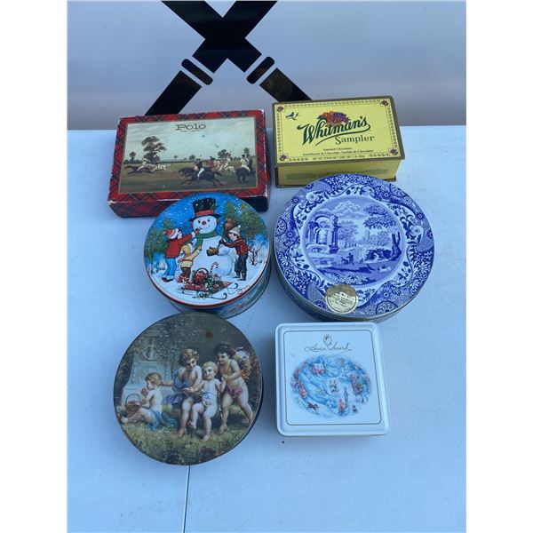 Decorative and Branded Tin Boxes, 7 Pieces