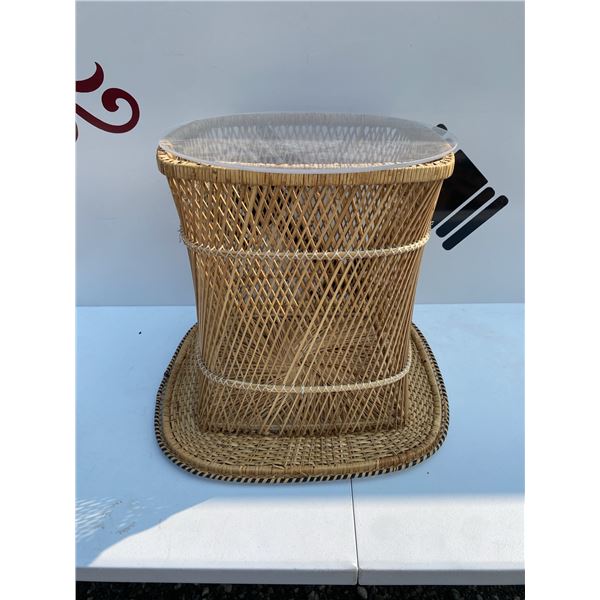 Woven Rattan Basket with Fitted Base