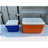 Image 1 : Coleman Poly-Lite Cooler Set – Blue and Orange Hard Coolers