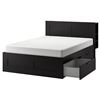 Image 16 : IKEA BRIMNES Queen Storage Bed Frame with Headboard Black