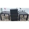 Image 1 : IKEA LACK Set: (2) Side Tables & 3-Drawer Chest, Black Finish