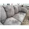 Image 3 : Grey Microfiber Sofa Set With Ottoman, Two Sizes Included