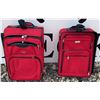 Image 1 : 2 Air Canada Red Soft Shell Rolling Suitcases