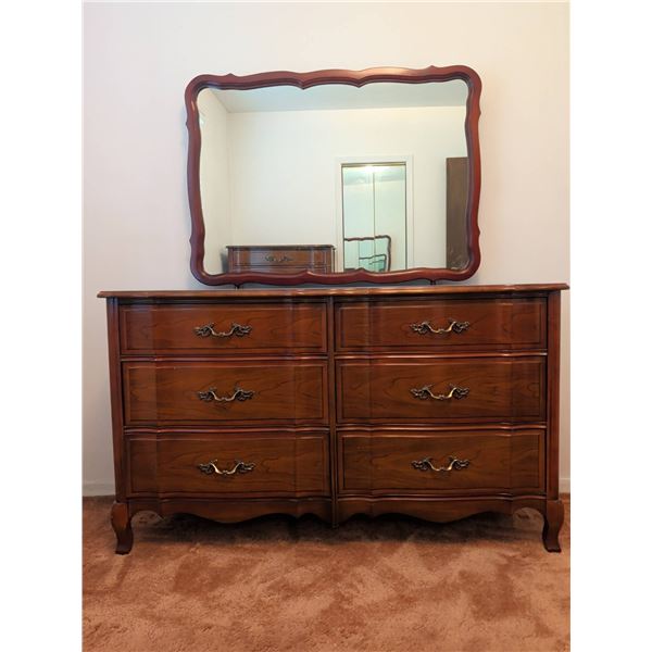 Malcom Solid Cherry Chest of Drawers w/ Mirror