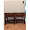 Image 1 : Malcom Cherry Nightstands w/ Brass Handles & Lower Shelf