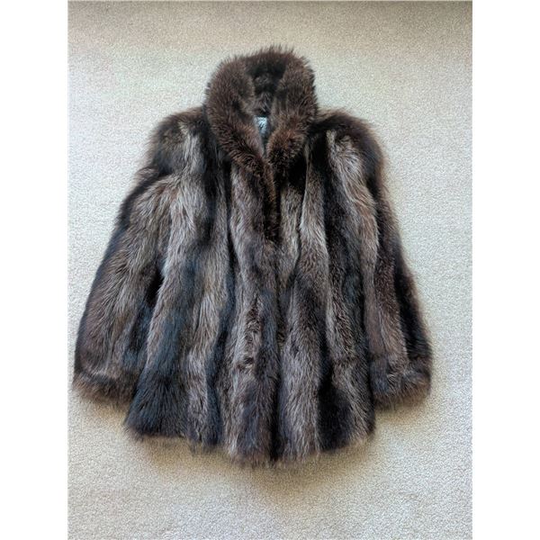 Exquisite White-Tailed Raccoon Fur Jacket by Aem Hurtig Ltd. (Sz M-L)