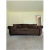 Image 2 : Over stuffed Plush Microfiber 3 Seat Sofa w/ Carved Embelishments