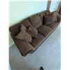 Image 4 : Over stuffed Plush Microfiber 3 Seat Sofa w/ Carved Embelishments