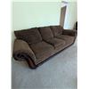 Image 8 : Over stuffed Plush Microfiber 3 Seat Sofa w/ Carved Embelishments