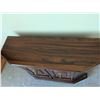 Image 4 : Walnut-Finish Wood Cabinet with Brass Pulls