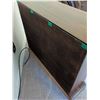 Image 9 : Walnut-Finish Wood Cabinet with Brass Pulls