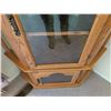 Image 10 : Solid Oak Corner Curio Cabinet w/ Overhead Light