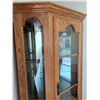 Image 5 : Solid Oak Corner Curio Cabinet w/ Overhead Light