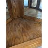 Image 8 : Solid Oak Corner Curio Cabinet w/ Overhead Light
