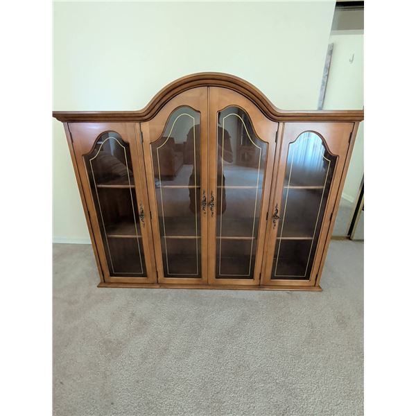 Wood And Glass Curio Display Cabinet With Four Doors