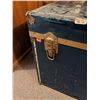 Image 3 : Blue Metal Steamer Trunk with Brass Hardware