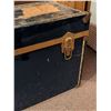 Image 4 : Blue Metal Steamer Trunk with Brass Hardware