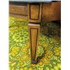 Image 9 : Wood Framed Wingback Chair with Blue Tufted Upholstery and Cane Sides