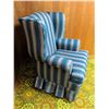 Image 2 : Upholstered Wingback Armchair with Striped Pattern