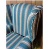 Image 6 : Upholstered Wingback Armchair with Striped Pattern