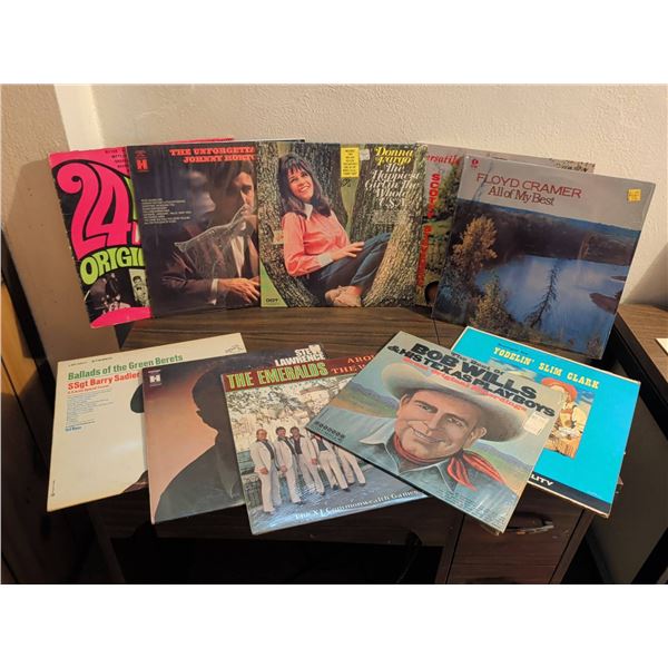 Vintage Country and Pop Vinyl Records Assorted Artists