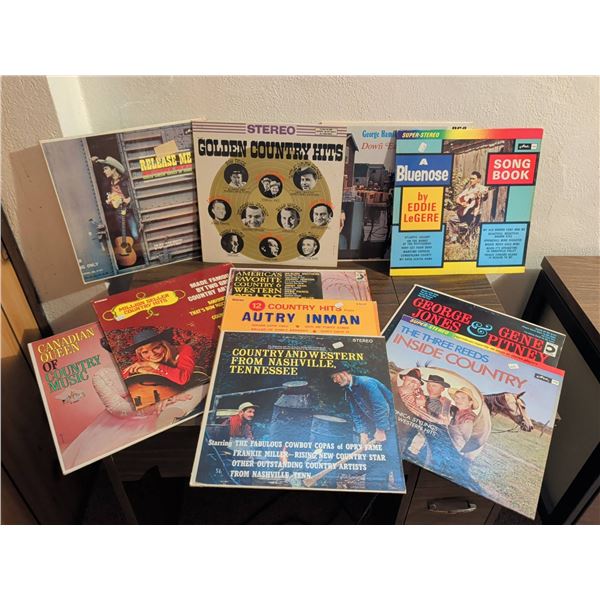 10 Country and Western Vinyl LP Records