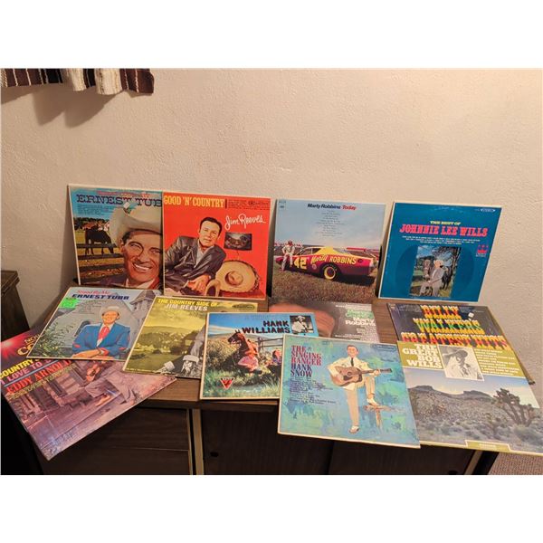 12 Classic Country Vinyl LP Records Including Ernest Tubb, Jim Reeves, Eddy Arnold, Marty Rob