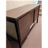 Image 9 : Wood-Laminate Storage Cabinet with Sliding Doors and Drawers