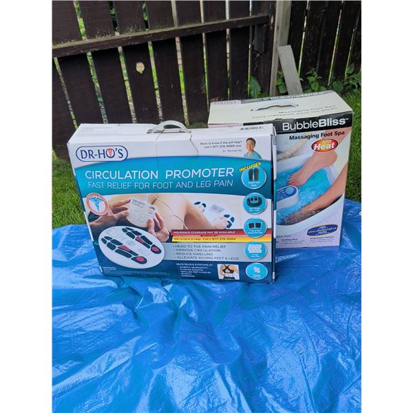 Dr. Ho's Circulation Promoter and HoMedics Bubble Bliss Massaging Foot Spa