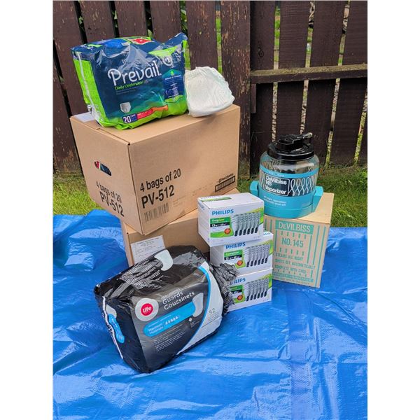 Adult Incontinence Supplies, Vaporizer, and Light Bulbs