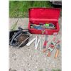 Image 1 : Tool Lot with Black & Decker Circular Saw, Red Metal Toolbox, and Hand Tools