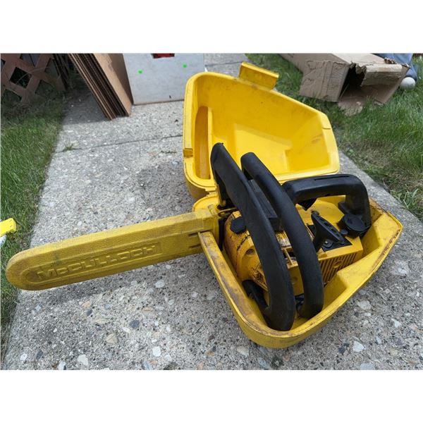 McCulloch Chainsaw with Yellow Hard Case
