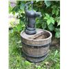 Image 3 : Garden Decor Lot: Owl Statue, Mushrooms, Metal Watering Can, Wooden Pump, Horseshoes