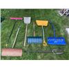 Image 1 : Yard and Snow Tools Including Shovels and Brooms