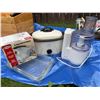 Image 1 : Kitchen Appliance Lot: Rival Roaster Oven, Rival Hot Pot Express, Food Processor, Glass Baking Dish