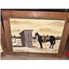 Image 3 : Western-Themed Paintings by F. Orne in Wood Frames