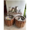Image 1 : Rustic Decorative Items and Two Wooden Basket Planters
