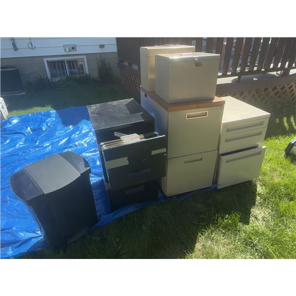 Office Essentials: Filing Cabinets, File Boxes, Trash Bin