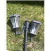 Image 3 : Black Metal Double-Headed Outdoor Lamp Post