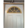 Image 3 : Prehung White Exterior Door With Half-Moon Window