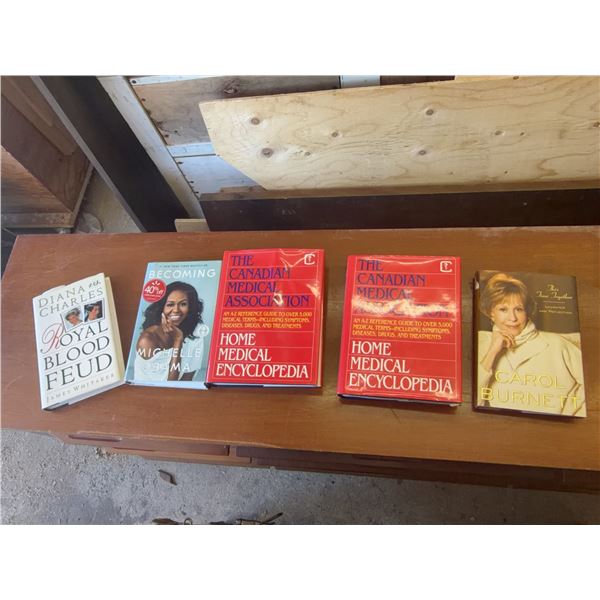 5 Hardcover Books Including Medical and Biographies