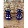 Image 6 : Decorative Lot: Framed Cat Needlework, Delft Vases, Trinket Box