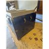 Image 5 : Blue Metal Steamer Trunk With Brass Hardware and Tray