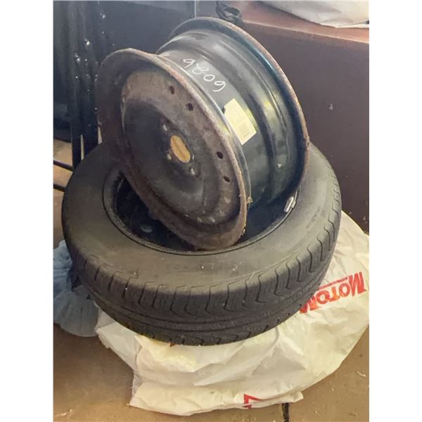 Steel Wheel Rim and Mounted Tire