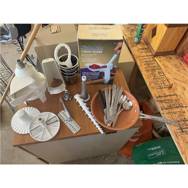 Kitchen Tools and Utensils Including Cherry Stoner